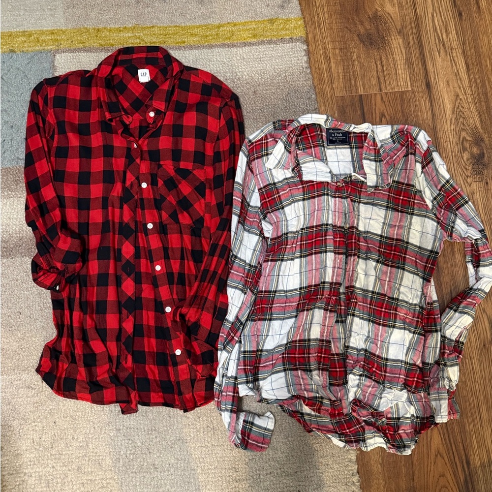 Red and White Plaid Gap American Eagle